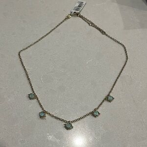 Banana Republic Gold Necklace with Light Blue Accents